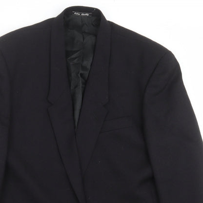 profilo Mens Black Geometric  Jacket Suit Jacket Size 40