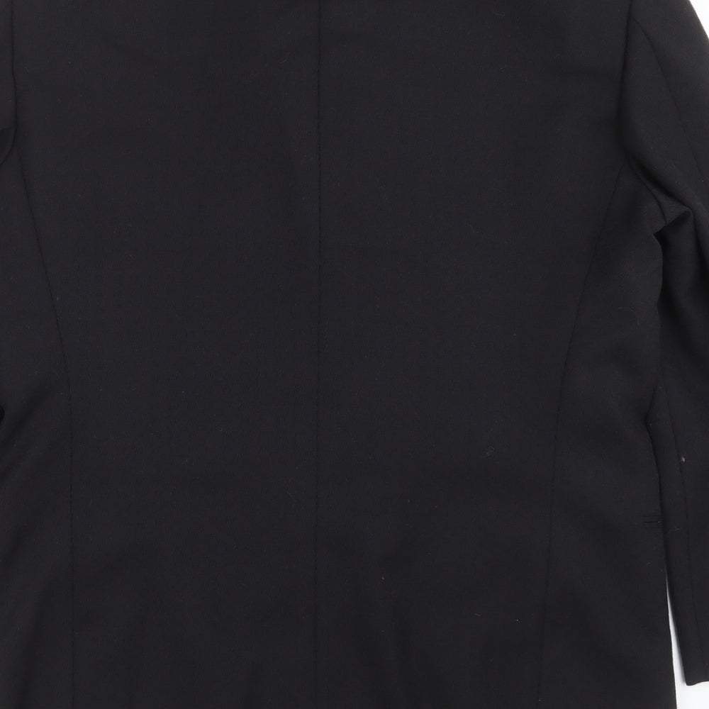 profilo Mens Black Geometric  Jacket Suit Jacket Size 40