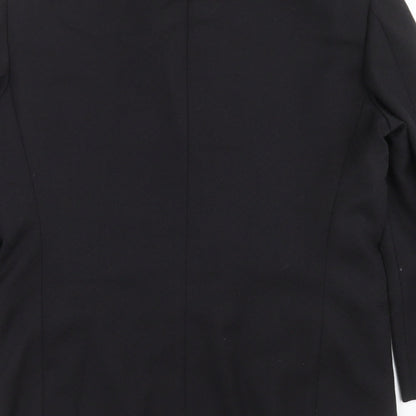 profilo Mens Black Geometric  Jacket Suit Jacket Size 40