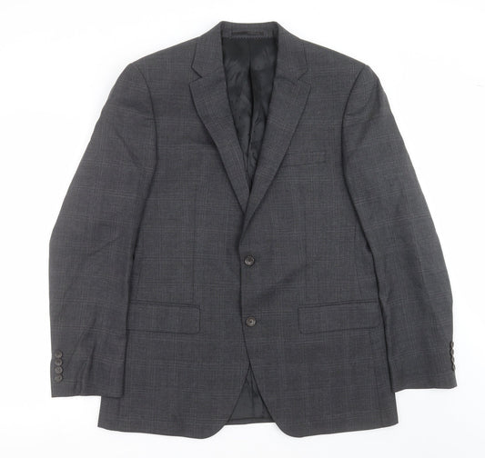 Mens UK Size 40 Blazer Regular Grey Suit Jacket