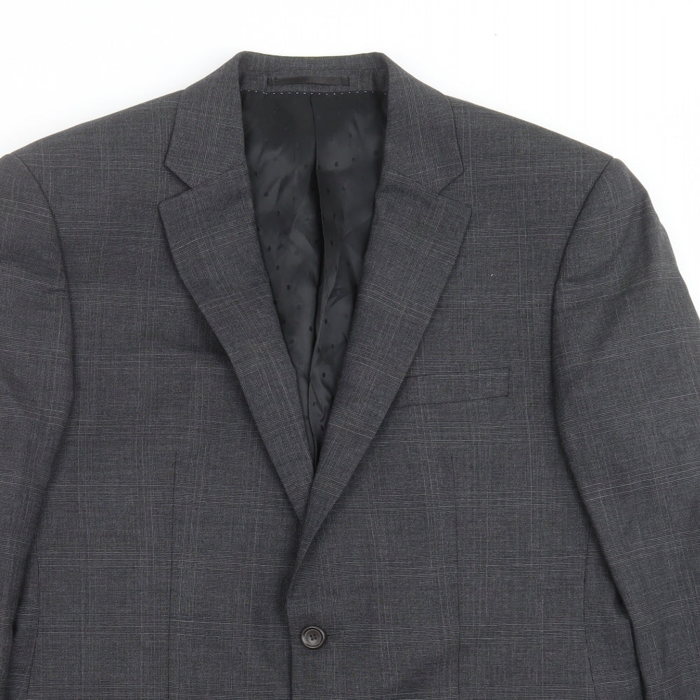 Mens UK Size 40 Blazer Regular Grey Suit Jacket