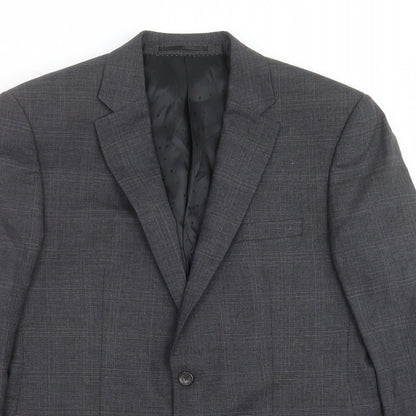 Mens UK Size 40 Blazer Regular Grey Suit Jacket