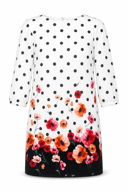 Preworn Womens White Polka Dot  Shift  Size 10