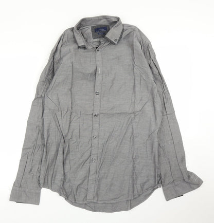 Zara Mens Grey    Button-Up Size L