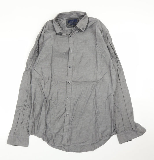 Zara Mens Grey    Button-Up Size L