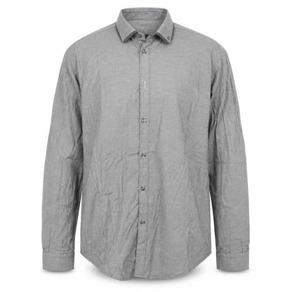 Mens UK Size L Zara Grey  Button-Up Long Sleeve Casual Shirt
