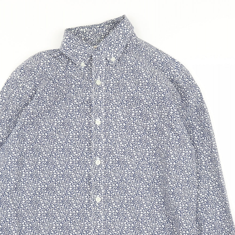 Mens UK Size S Gap Blue  Button-Up Long Sleeve Casual Shirt