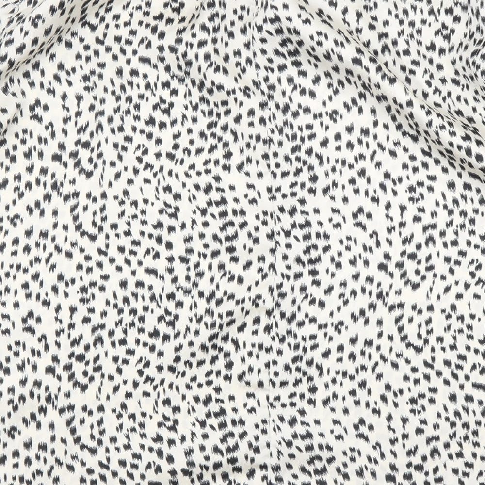 AX Womens Beige Animal Print  Basic Blouse Size 14  - Leopard print