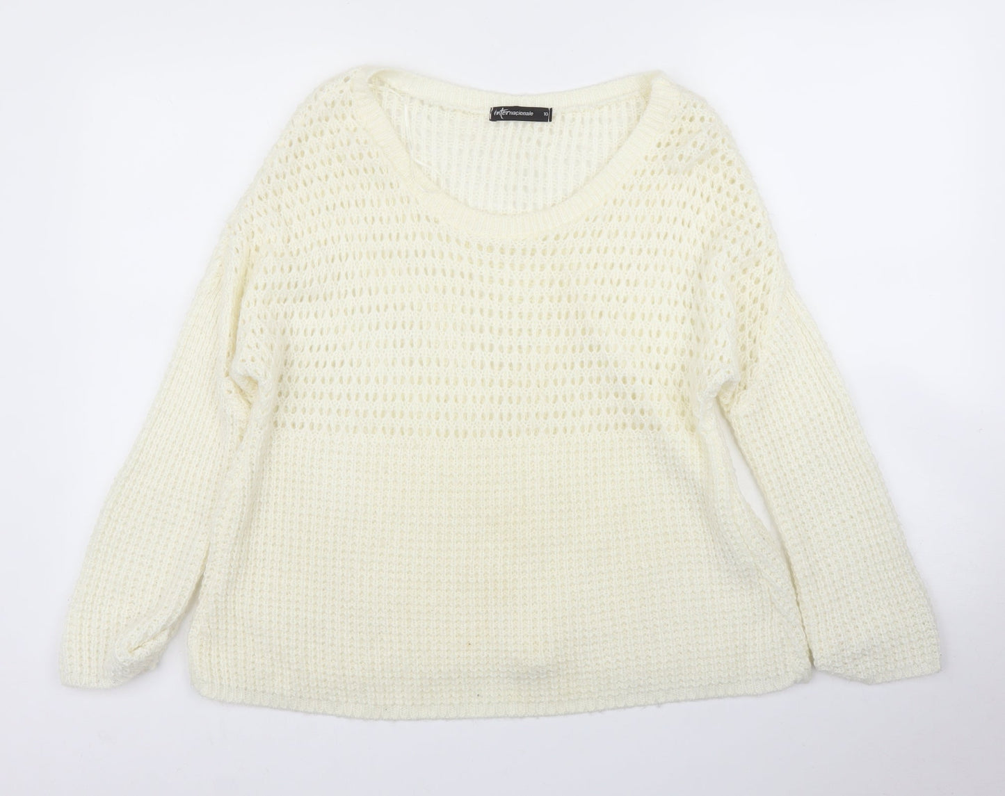 Womens UK Size 10 Internationale Ivory Pullover Jumper
