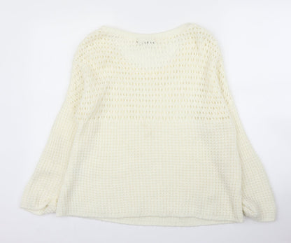 Womens UK Size 10 Internationale Ivory Pullover Jumper