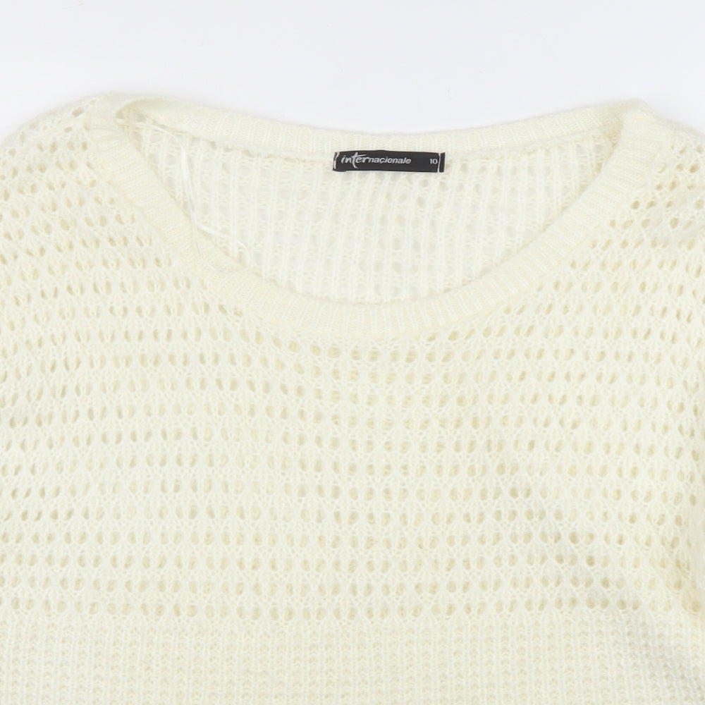 Womens UK Size 10 Internationale Ivory Pullover Jumper