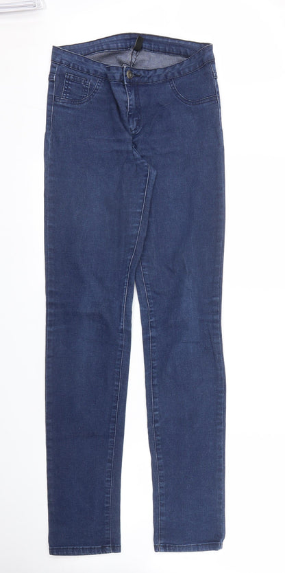 Womens UK Size L VILA Regular Fit Skinny Blue Jeans