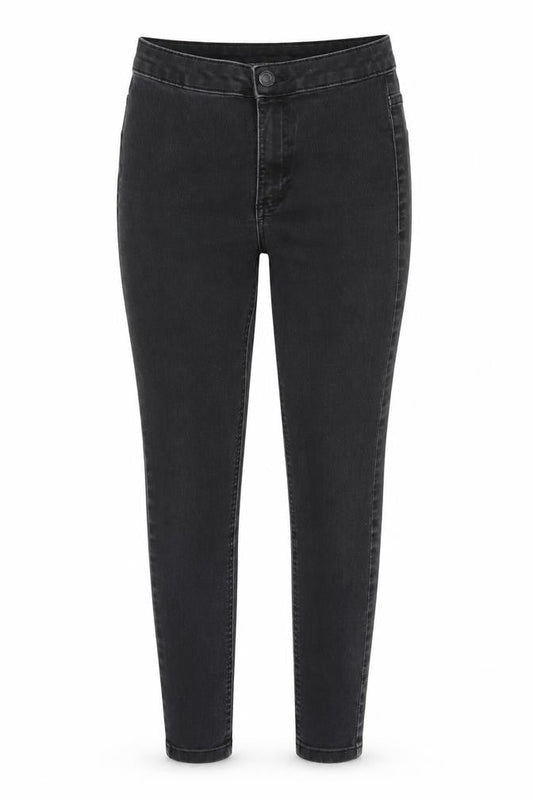 Front view of Marks & Spencer women’s black denim skinny jeans, size UK 8, 26-inch leg