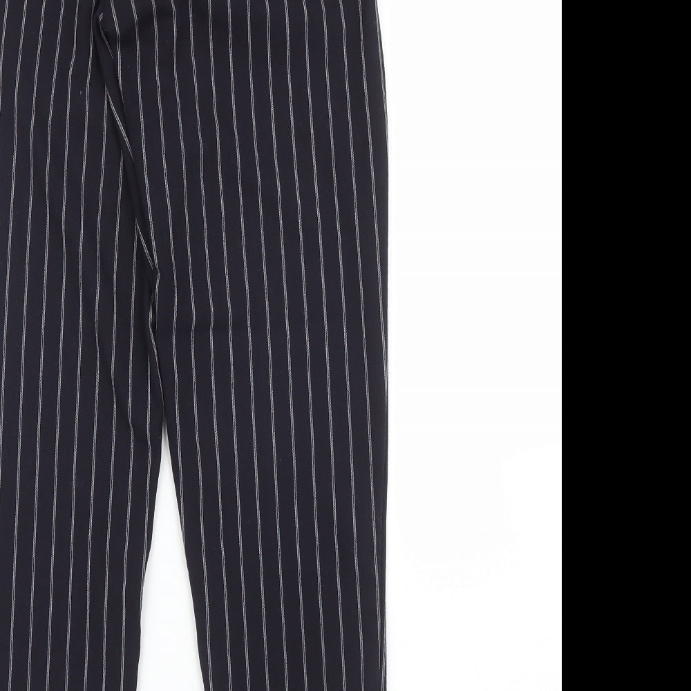 Womens UK Size XS Bershka Regular Fit Carrot Blue Trousers