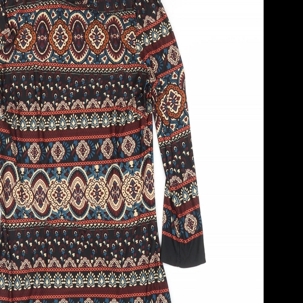 Primark Womens Brown Batik  A-Line  Size 6