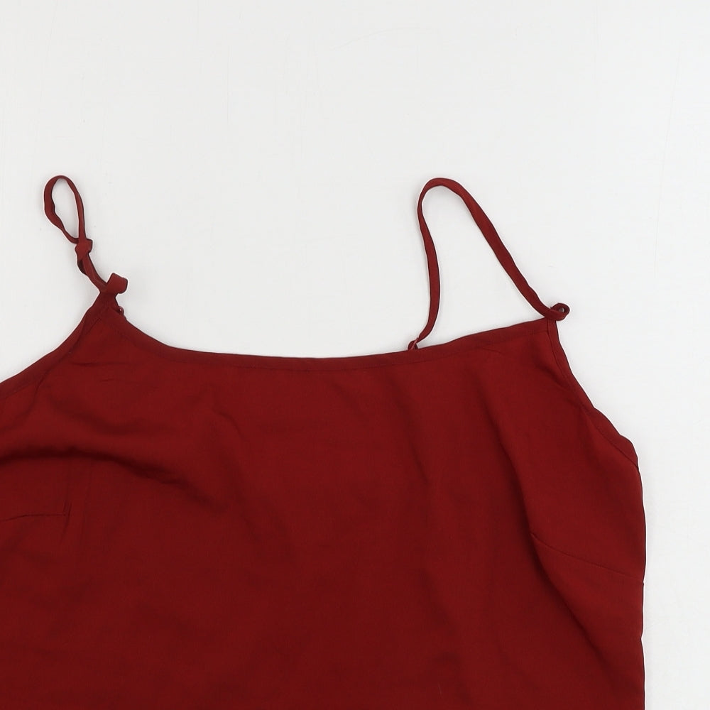 Womens UK Size 12 ASOS Red Basic Tank