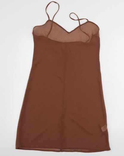 Womens UK Size M Preworn Brown Basic Blouse