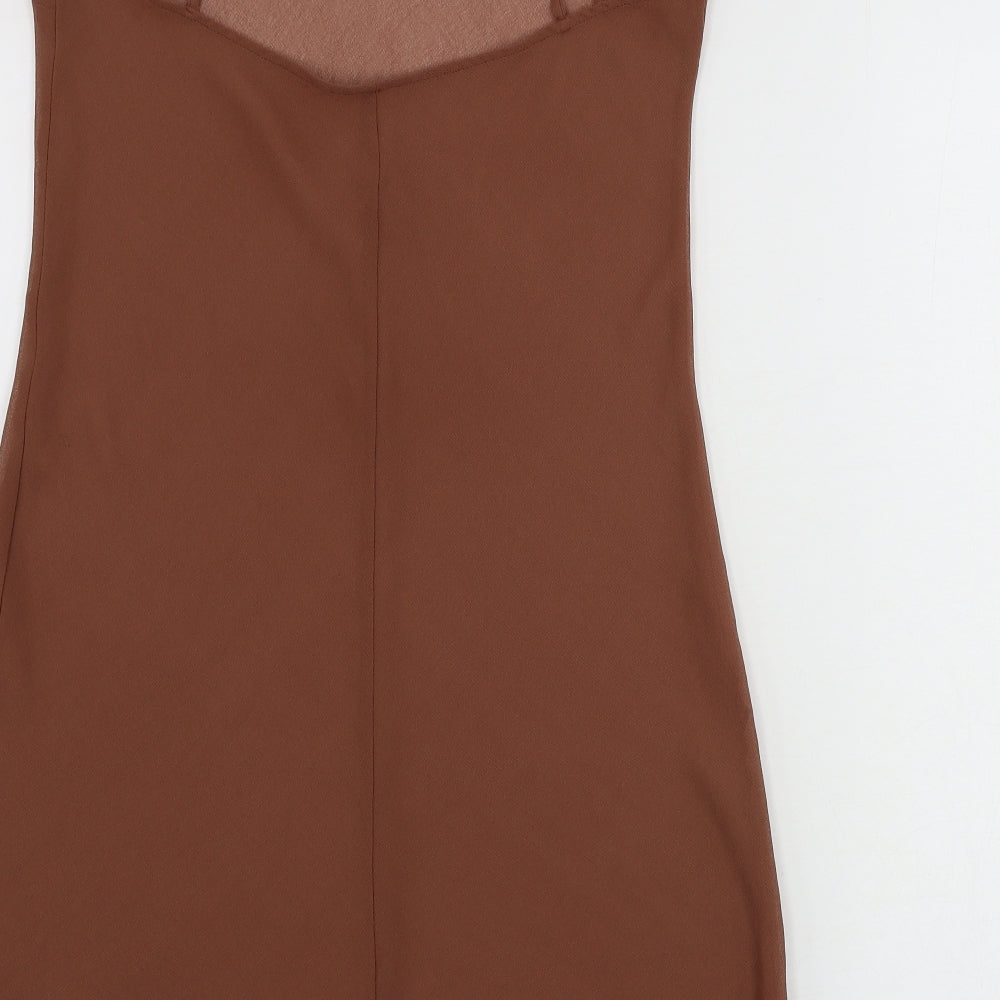 Womens UK Size M Preworn Brown Basic Blouse
