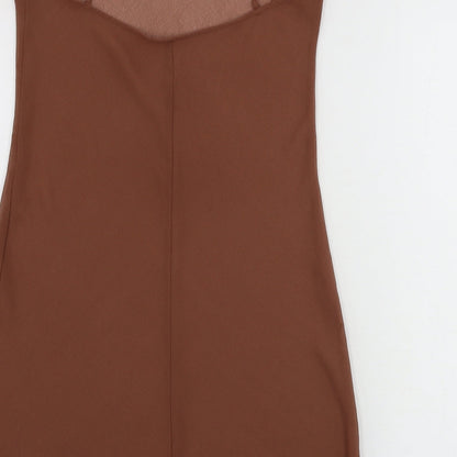 Womens UK Size M Preworn Brown Basic Blouse