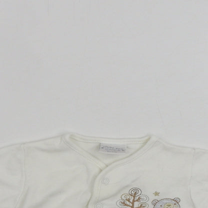 Close-up detail of JUST TOO CUTE Baby White Jacket