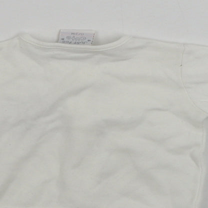 Brand and care label for JUST TOO CUTE Baby White Jacket