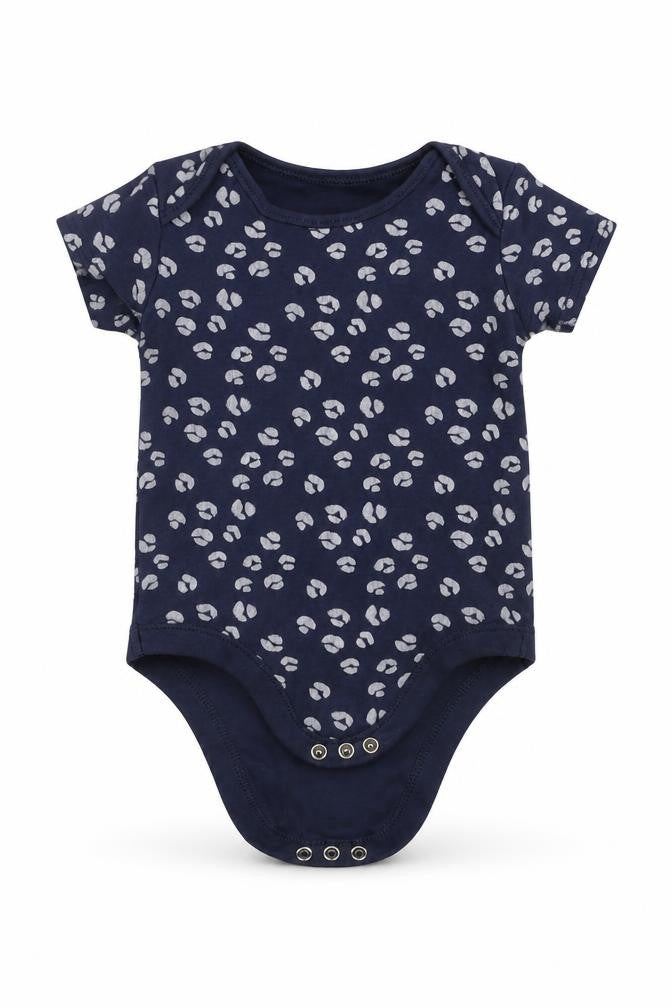 Front view of Tu boys’ blue babygrow one-piece, size 3-6, months