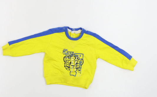 Preworn  Boys Yellow   Pullover Jumper Size 6-9 Months