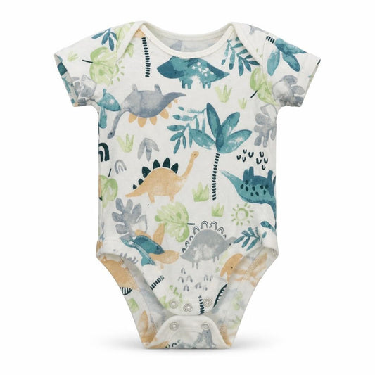Front view of Tu boys’ white babygrow one-piece size newborn