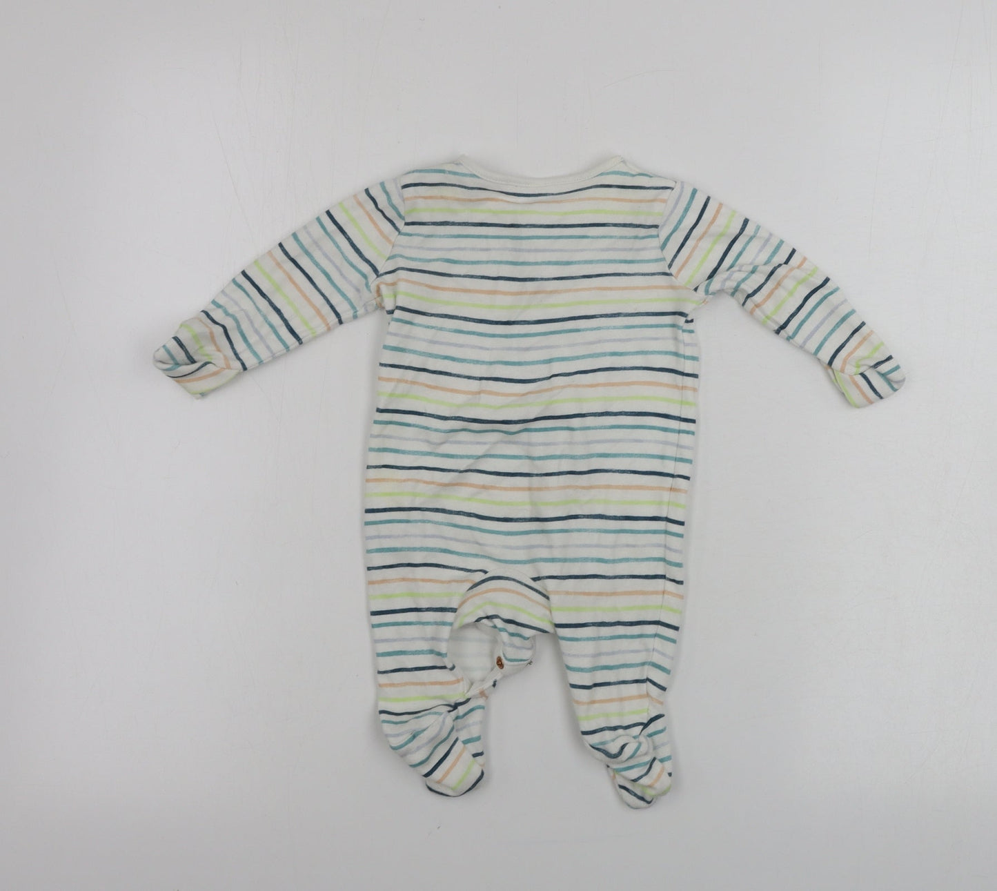 TU Boys White Striped  Babygrow One-Piece Size 0-3 Months