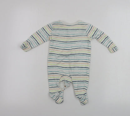 TU Boys White Striped  Babygrow One-Piece Size 0-3 Months