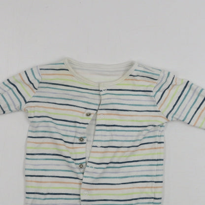 TU Boys White Striped  Babygrow One-Piece Size 0-3 Months