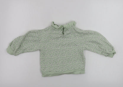 George  Girls Green Floral  Pullover Jumper Size 2 Years