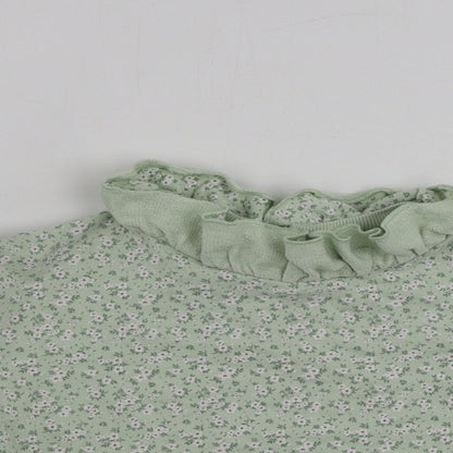 George  Girls Green Floral  Pullover Jumper Size 2 Years