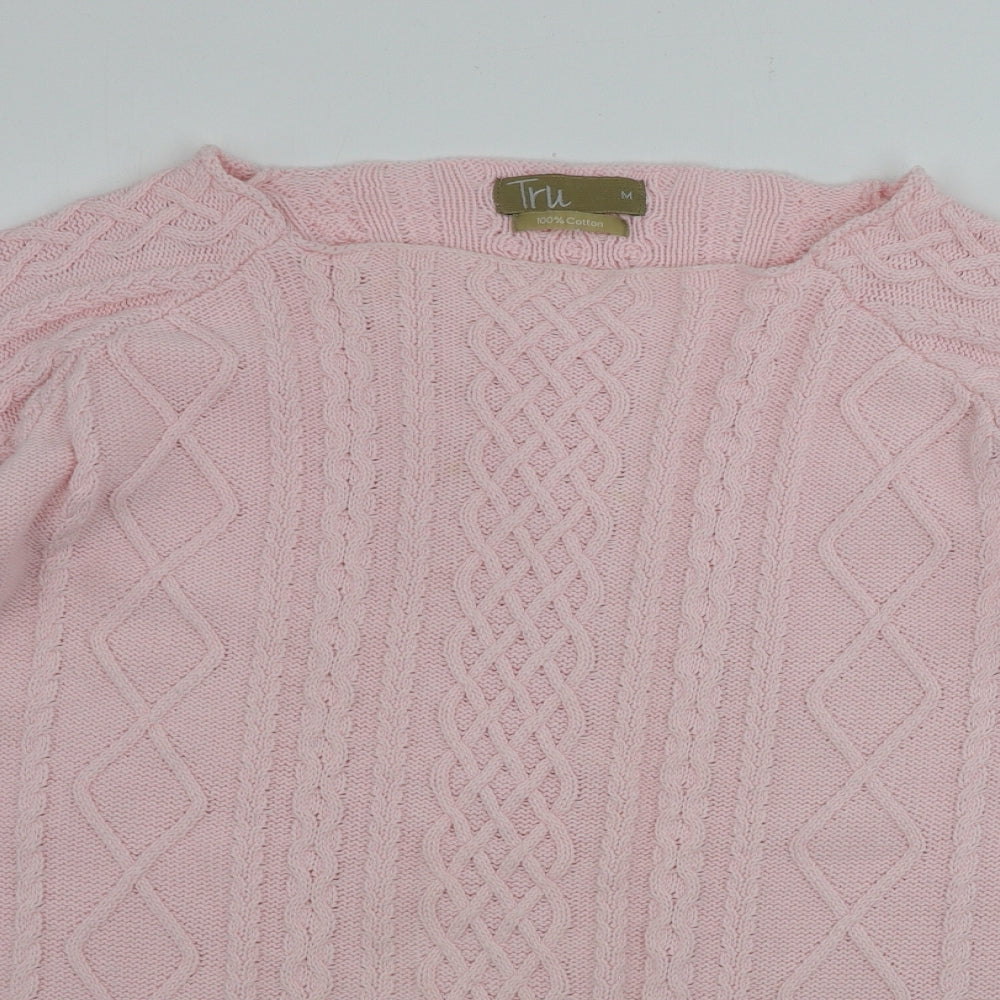 Womens UK Size M TRU Pink Pullover Jumper