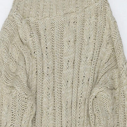 Womens UK Size M Misspap Beige Pullover Jumper