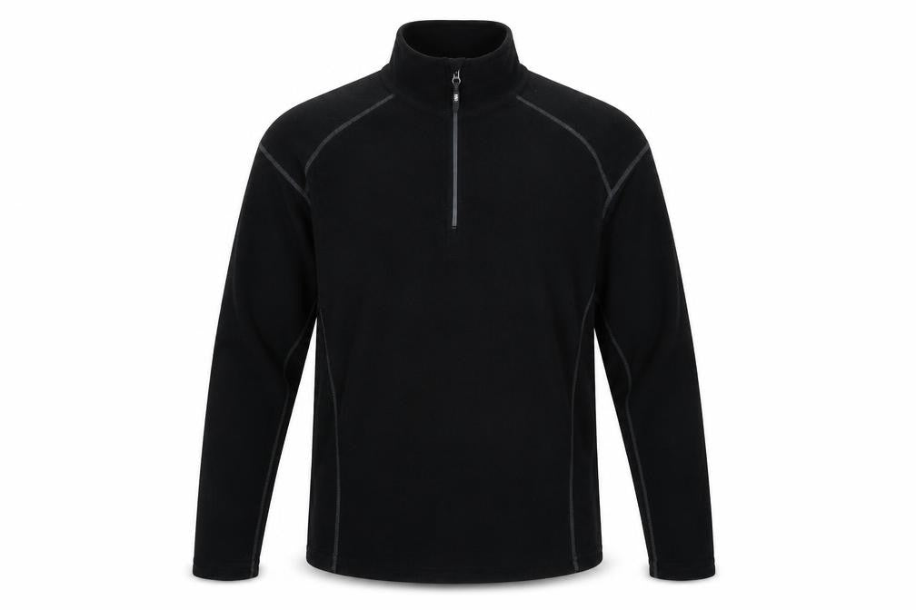 Front view of Preworn men’s black henley jumper, size S