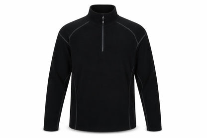 Front view of Preworn men’s black henley jumper, size S