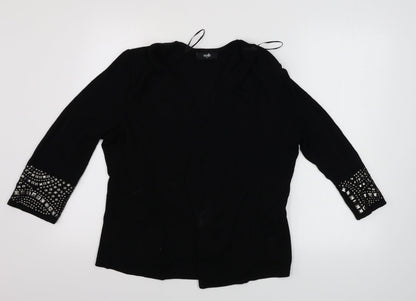 Womens UK Size M Wallis Black Cardigan Jumper