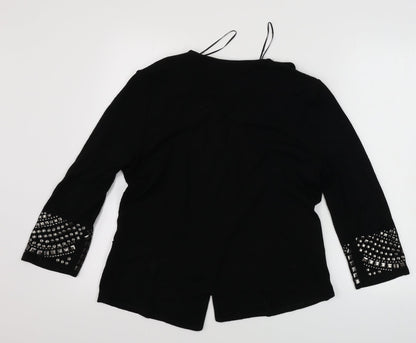 Womens UK Size M Wallis Black Cardigan Jumper