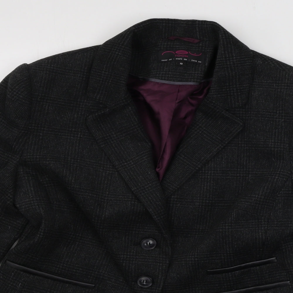 New Look  Womens Grey Check  Jacket Blazer Size 12