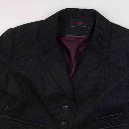 New Look  Womens Grey Check  Jacket Blazer Size 12