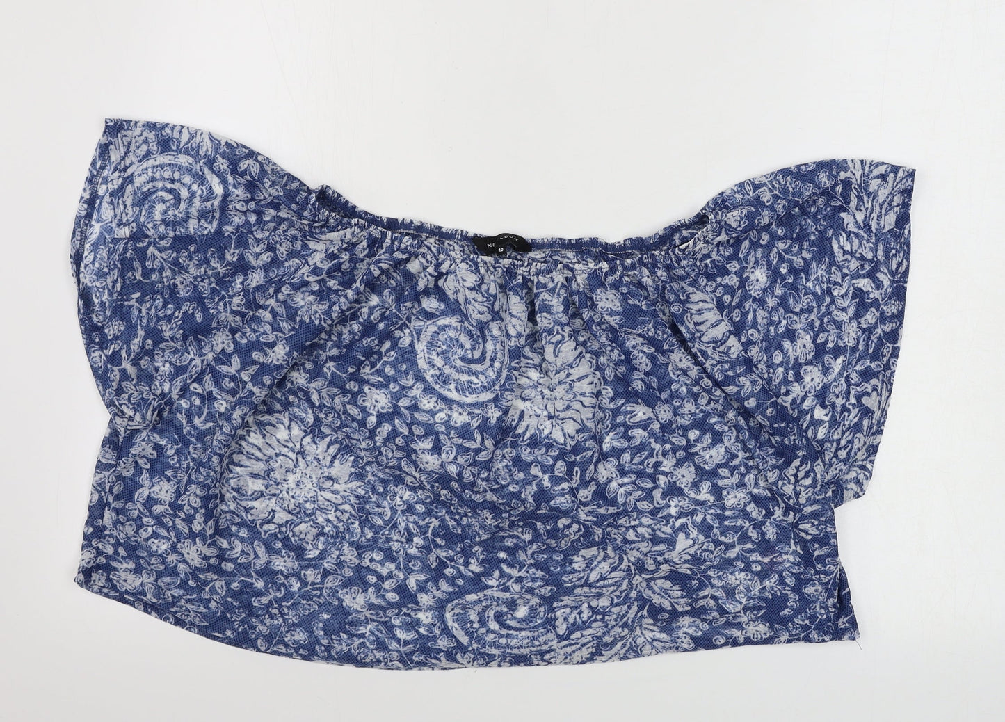 Womens UK Size 10 New Look Blue Basic Blouse
