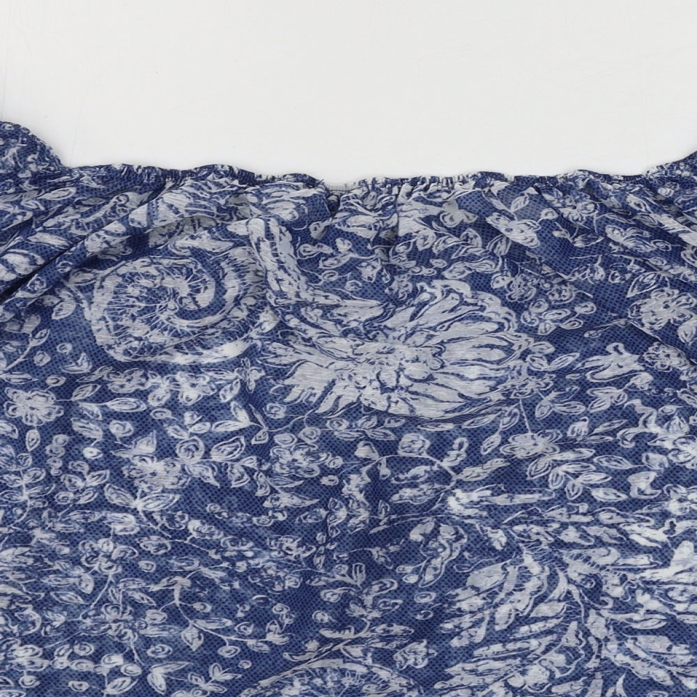 Womens UK Size 10 New Look Blue Basic Blouse