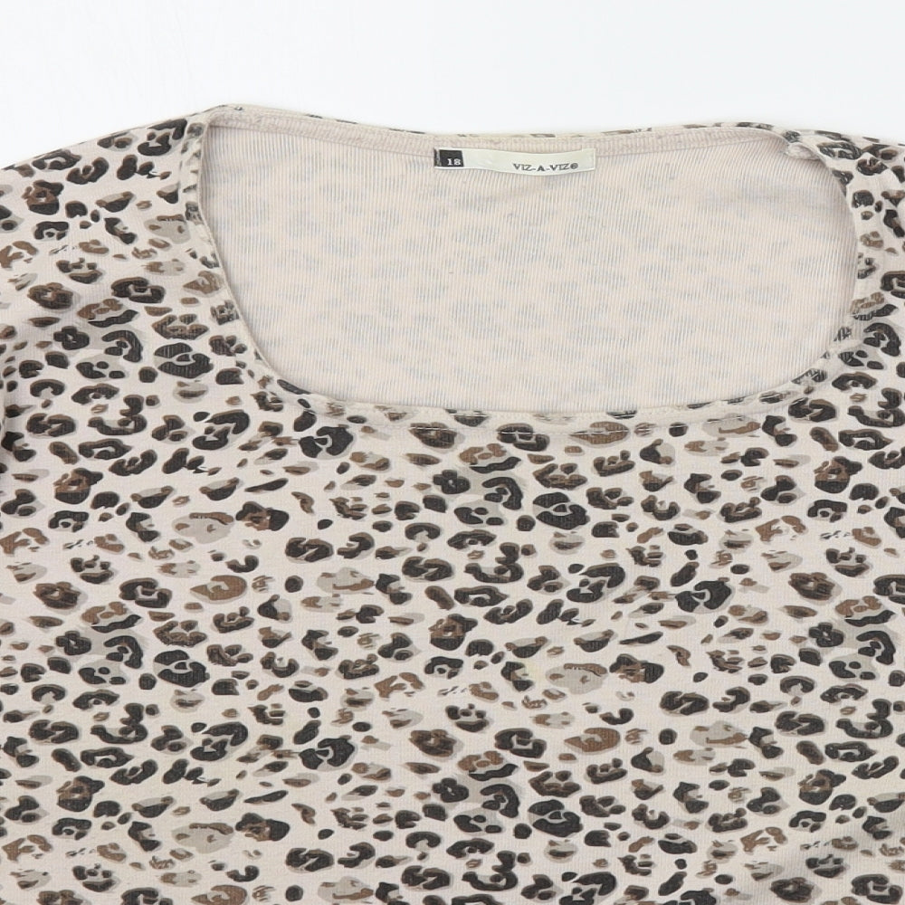 Womens UK Size 18 Viz A Viz Beige Pullover Jumper