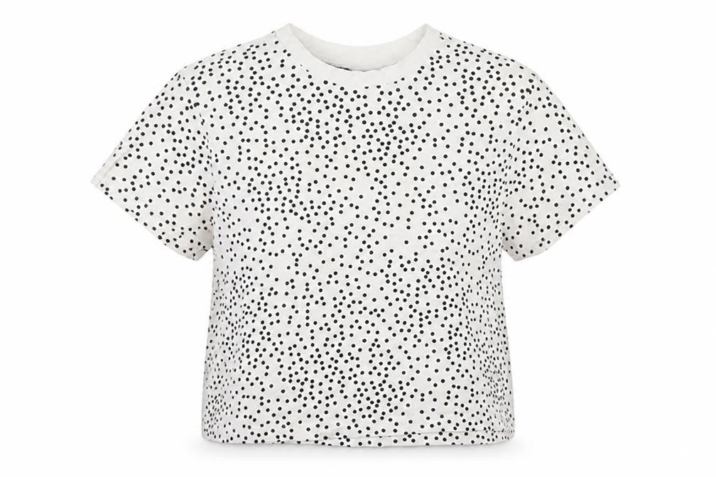 New Look Womens White Polka Dot  Basic T-Shirt Size S