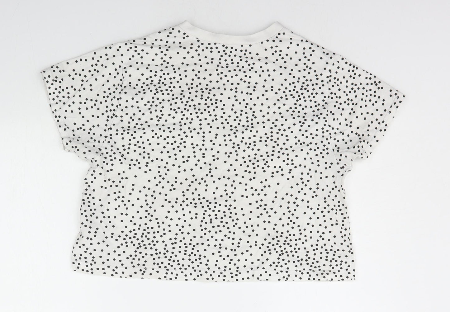 New Look Womens White Polka Dot  Basic T-Shirt Size S