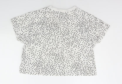 New Look Womens White Polka Dot  Basic T-Shirt Size S