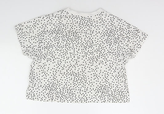 New Look Womens White Polka Dot  Basic T-Shirt Size S