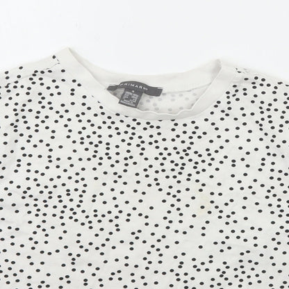New Look Womens White Polka Dot  Basic T-Shirt Size S