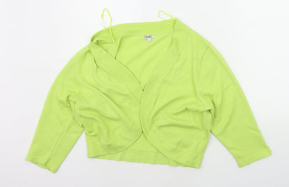 Additional front view of //text women’s yellow cardigan jumper, size L